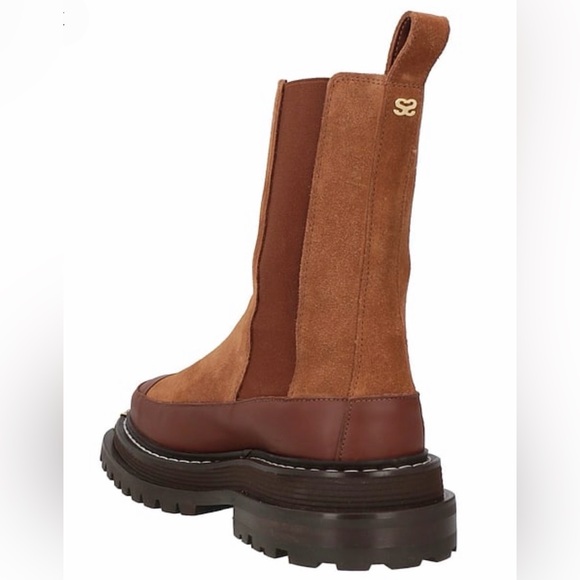 Sandro - Leather and suede boots with notched
sole - Picture 8 of 9